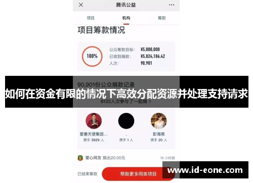 如何在资金有限的情况下高效分配资源并处理支持请求